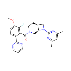 COc1ccc(-c2ncccn2)c(C(=O)N2CC[C@H]3CN(c4nc(C)cc(C)n4)[C@H]3C2)c1F ZINC000116825605