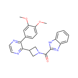 COc1ccc(-c2nccnc2C2CN(C(=O)c3nc4ccccc4[nH]3)C2)cc1OC ZINC000139827128