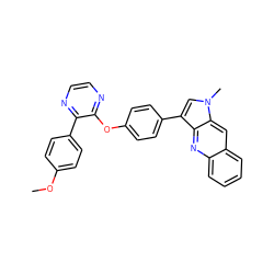COc1ccc(-c2nccnc2Oc2ccc(-c3cn(C)c4cc5ccccc5nc34)cc2)cc1 ZINC000299834714
