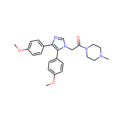 COc1ccc(-c2ncn(CC(=O)N3CCN(C)CC3)c2-c2ccc(OC)cc2)cc1 ZINC001772571608