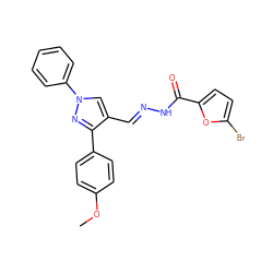 COc1ccc(-c2nn(-c3ccccc3)cc2/C=N/NC(=O)c2ccc(Br)o2)cc1 ZINC000001209750