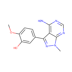 COc1ccc(-c2nn(C)c3ncnc(N)c23)cc1O ZINC000008581956