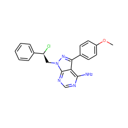 COc1ccc(-c2nn(C[C@H](Cl)c3ccccc3)c3ncnc(N)c23)cc1 ZINC000473135969