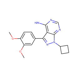 COc1ccc(-c2nn(C3CCC3)c3ncnc(N)c23)cc1OC ZINC000008581973