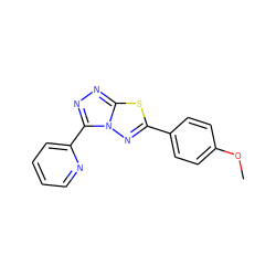 COc1ccc(-c2nn3c(-c4ccccn4)nnc3s2)cc1 ZINC000000527378