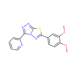 COc1ccc(-c2nn3c(-c4ccccn4)nnc3s2)cc1OC ZINC000000531228