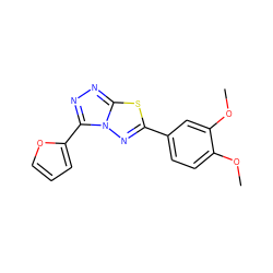 COc1ccc(-c2nn3c(-c4ccco4)nnc3s2)cc1OC ZINC000004326719