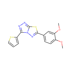 COc1ccc(-c2nn3c(-c4cccs4)nnc3s2)cc1OC ZINC000004511851