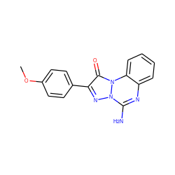 COc1ccc(-c2nn3c(N)nc4ccccc4n3c2=O)cc1 ZINC000028862571