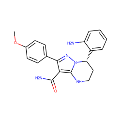 COc1ccc(-c2nn3c(c2C(N)=O)NCC[C@H]3c2ccccc2N)cc1 ZINC001772651816