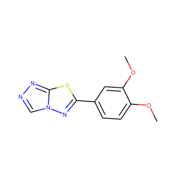 COc1ccc(-c2nn3cnnc3s2)cc1OC ZINC000002351190