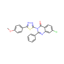 COc1ccc(-c2nnc(-n3c(-c4ccccc4)nc4cc(Cl)ccc4c3=O)s2)cc1 ZINC001772650649