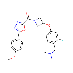 COc1ccc(-c2nnc(C(=O)N3CC(Oc4ccc(CN(C)C)c(F)c4)C3)o2)cc1 ZINC000113584535