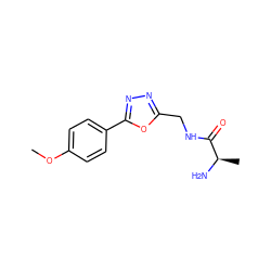 COc1ccc(-c2nnc(CNC(=O)[C@@H](C)N)o2)cc1 ZINC001217729456