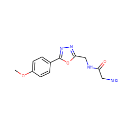 COc1ccc(-c2nnc(CNC(=O)CN)o2)cc1 ZINC001772574670