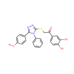 COc1ccc(-c2nnc(SCC(=O)c3ccc(O)c(O)c3)n2-c2ccccc2)cc1 ZINC000001275236