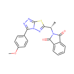 COc1ccc(-c2nnc3sc([C@H](C)N4C(=O)c5ccccc5C4=O)nn23)cc1 ZINC000006260585