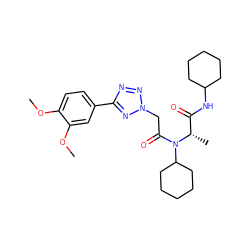 COc1ccc(-c2nnn(CC(=O)N(C3CCCCC3)[C@@H](C)C(=O)NC3CCCCC3)n2)cc1OC ZINC000095873057