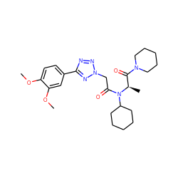 COc1ccc(-c2nnn(CC(=O)N(C3CCCCC3)[C@H](C)C(=O)N3CCCCC3)n2)cc1OC ZINC000299852504