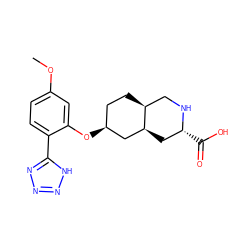 COc1ccc(-c2nnn[nH]2)c(O[C@H]2CC[C@H]3CN[C@H](C(=O)O)C[C@H]3C2)c1 ZINC000103279927