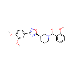 COc1ccc(-c2noc([C@@H]3CCCN(C(=O)c4ccccc4OC)C3)n2)cc1OC ZINC000001363110