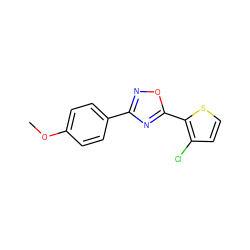 COc1ccc(-c2noc(-c3sccc3Cl)n2)cc1 ZINC000013671408