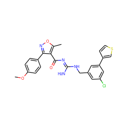 COc1ccc(-c2noc(C)c2C(=O)/N=C(\N)NCc2cc(Cl)cc(-c3ccsc3)c2)cc1 ZINC000095575930