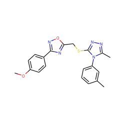 COc1ccc(-c2noc(CSc3nnc(C)n3-c3cccc(C)c3)n2)cc1 ZINC000006804350