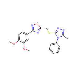 COc1ccc(-c2noc(CSc3nnc(C)n3-c3ccccc3)n2)cc1OC ZINC000004759213