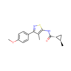 COc1ccc(-c2nsc(NC(=O)[C@@H]3C[C@H]3C)c2C)cc1 ZINC000043197891