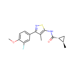 COc1ccc(-c2nsc(NC(=O)[C@@H]3C[C@H]3C)c2C)cc1F ZINC000084616071