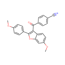 COc1ccc(-c2oc3cc(OC)ccc3c2C(=O)c2ccc(C#N)cc2)cc1 ZINC000000600771
