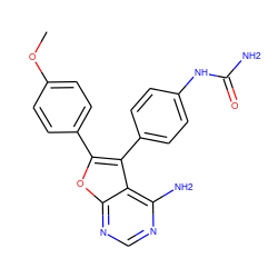 COc1ccc(-c2oc3ncnc(N)c3c2-c2ccc(NC(N)=O)cc2)cc1 ZINC000014945116