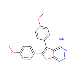 COc1ccc(-c2oc3ncnc(N)c3c2-c2ccc(OC)cc2)cc1 ZINC000000366960