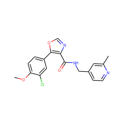 COc1ccc(-c2ocnc2C(=O)NCc2ccnc(C)c2)cc1Cl ZINC000073294447