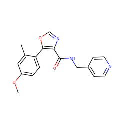 COc1ccc(-c2ocnc2C(=O)NCc2ccncc2)c(C)c1 ZINC000073294806