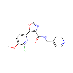 COc1ccc(-c2ocnc2C(=O)NCc2ccncc2)nc1Cl ZINC000073298450