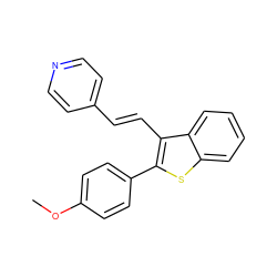 COc1ccc(-c2sc3ccccc3c2/C=C/c2ccncc2)cc1 ZINC000061947988