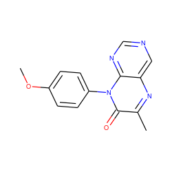 COc1ccc(-n2c(=O)c(C)nc3cncnc32)cc1 ZINC000004238546