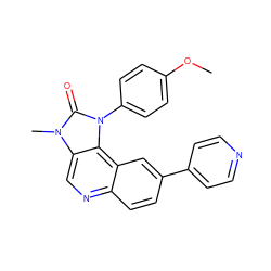 COc1ccc(-n2c(=O)n(C)c3cnc4ccc(-c5ccncc5)cc4c32)cc1 ZINC000169354043