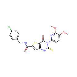 COc1ccc(-n2c(=S)[nH]c3cc(C(=O)NCc4ccc(Cl)cc4)sc3c2=O)nc1OC ZINC000103265012