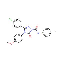 COc1ccc(-n2c(-c3ccc(Cl)cc3)nn(C(=O)Nc3ccc(C)cc3)c2=O)cc1 ZINC000103262286