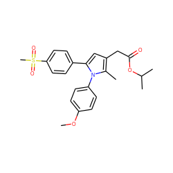 COc1ccc(-n2c(-c3ccc(S(C)(=O)=O)cc3)cc(CC(=O)OC(C)C)c2C)cc1 ZINC000045368499