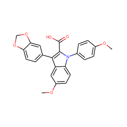 COc1ccc(-n2c(C(=O)O)c(-c3ccc4c(c3)OCO4)c3cc(OC)ccc32)cc1 ZINC000026002837