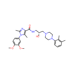 COc1ccc(-n2c(C)nc(C(=O)NC[C@@H](O)CN3CCN(c4cccc(C)c4C)CC3)c2C)cc1OC ZINC000072106231