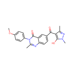 COc1ccc(-n2c(C)nc3ccc(C(=O)c4c(C)nn(C)c4O)cc3c2=O)cc1 ZINC000299839909