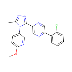 COc1ccc(-n2c(C)nnc2-c2cnc(-c3ccccc3Cl)cn2)cn1 ZINC000040876680