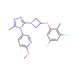 COc1ccc(-n2c(C)nnc2N2CC(Oc3cc(F)cc(F)c3C)C2)cn1 ZINC000049113655