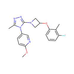 COc1ccc(-n2c(C)nnc2N2CC(Oc3cccc(F)c3C)C2)cn1 ZINC000049067249