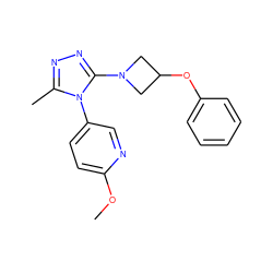 COc1ccc(-n2c(C)nnc2N2CC(Oc3ccccc3)C2)cn1 ZINC000045339936